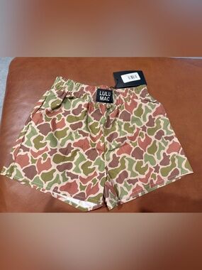 NWT! Girls Sz M Lulu Mac Camouflage Shorts - Green/Brown